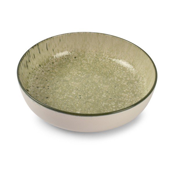 Zaļš/krēmkrāsas zupas akmensmasas šķīvis ø 18,5 cm Gravel – ONA