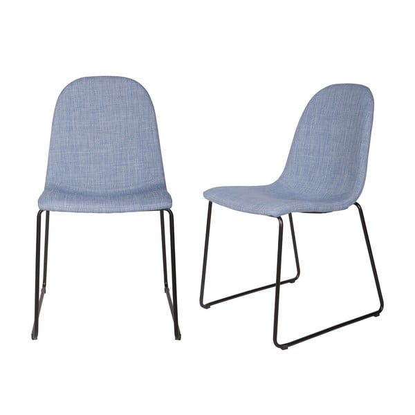 2 zilu ēdamistabas krēslu komplekts Copper Light Blue