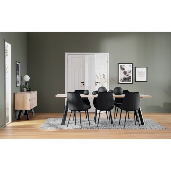 Melni samta ēdamistabas krēsli (2 gab.) Sierra – Rowico-image-1