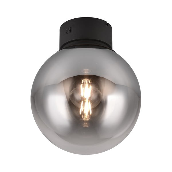 Melna LED griestu lampa ar stikla abažūru ø 30 cm Cipallone – CINQUE