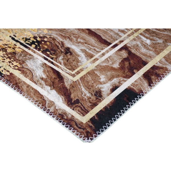 Brūns/krēmkrāsas mazgājams paklājs 80x150 cm – Vitaus-image-2