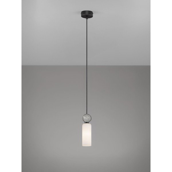 Matēti melna akmens piekaramā lampa ar stikla abažūru ø 6 cm Filomena – Nova Luce-image-4