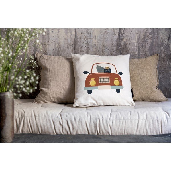 Spilvendrāna ar Ziemassvētku motīvu 45x45 cm Cat Driver – Butter Kings-image-1