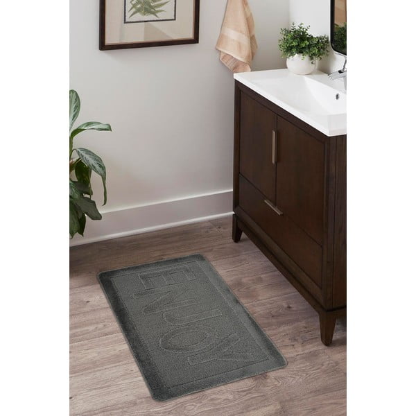 Antracīta pelēks vannas istabas paklājiņš 60x100 cm Enjoy – Foutastic-image-3