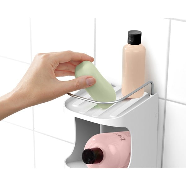 Balts pašnesošs plastmasas vannas istabas plaukts Capsule – Joseph Joseph-image-4