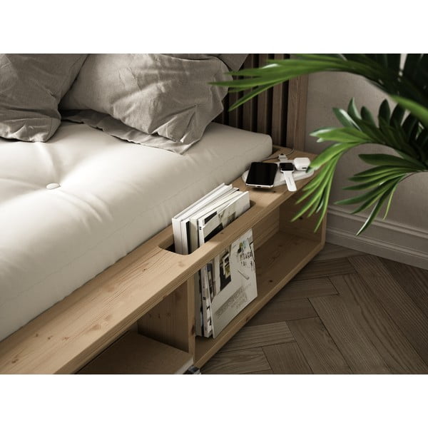Masīvkoka divguļamā gulta ar fjūtonu Comfort un tatami Karup Design Ziggy, 160 x 200 cm-image-1