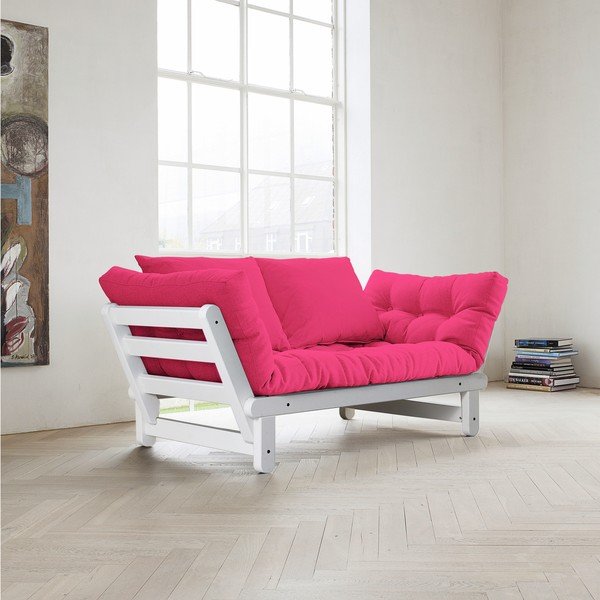 Dīvāns gulta Karup Beat White/Magenta-image-2