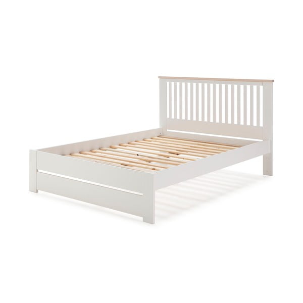 Balta divvietīga gulta ar režģi 140x190 cm Leba – Marckeric