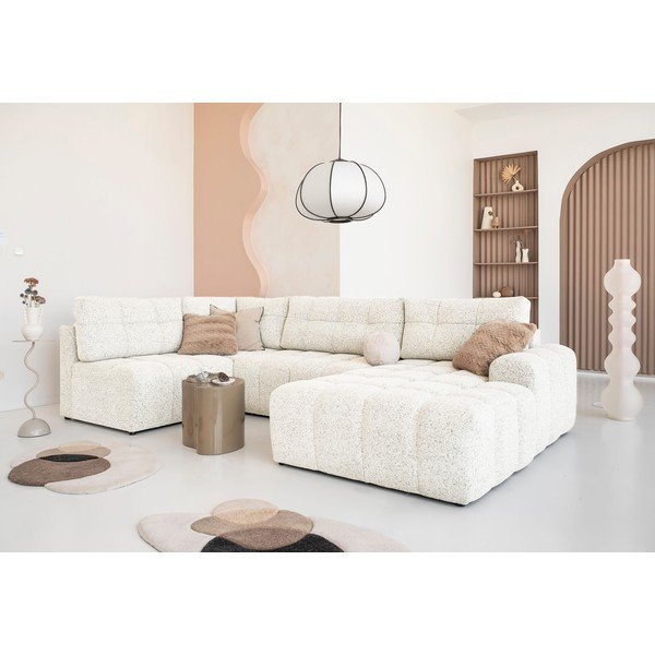 Krēmkrāsas salokāms modulārais stūra dīvāns ar uzglabāšanas vietu (ar kreiso stūri) Lulu – Miuform-image-1