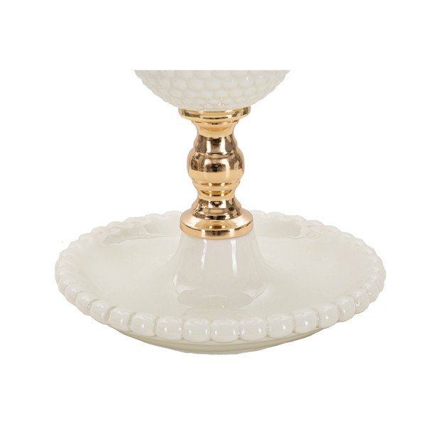 Balta galda lampa ar auduma abažūru (augstums 40 cm) Napoli – Mauro Ferretti-image-3