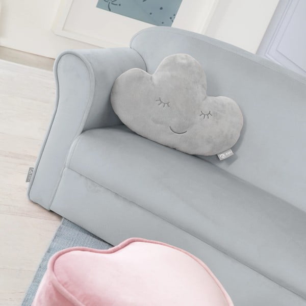 Gaiši pelēks samta bērnu dīvāns 78 cm Lil Sofa – Roba-image-4