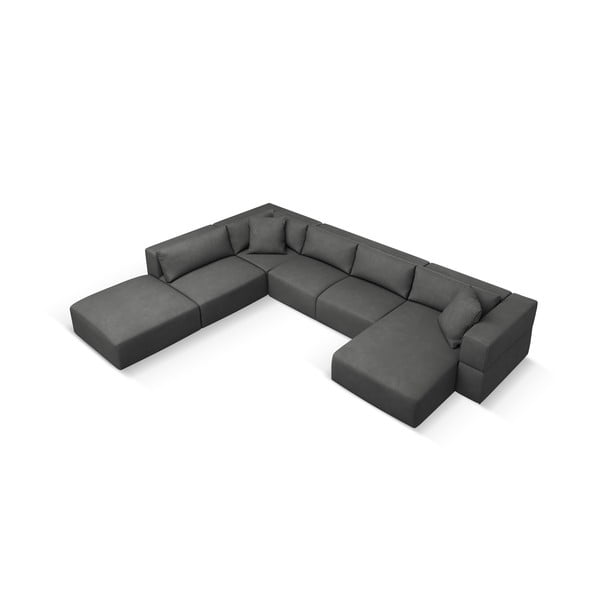 Tumši pelēks stūra dīvāns (ar kreiso stūri/U veida) Esther – Milo Casa-image-2