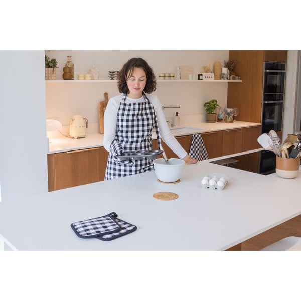 Kokvilnas virtuves cimds Gingham – Tiseco Home Studio-image-1