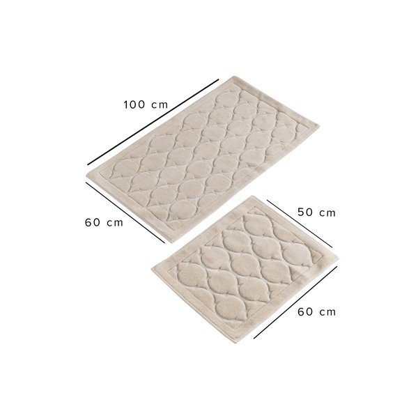 Bēši vannas istabas paklājiņi (2 gab.) 100x60 cm Dante – Foutastic-image-4