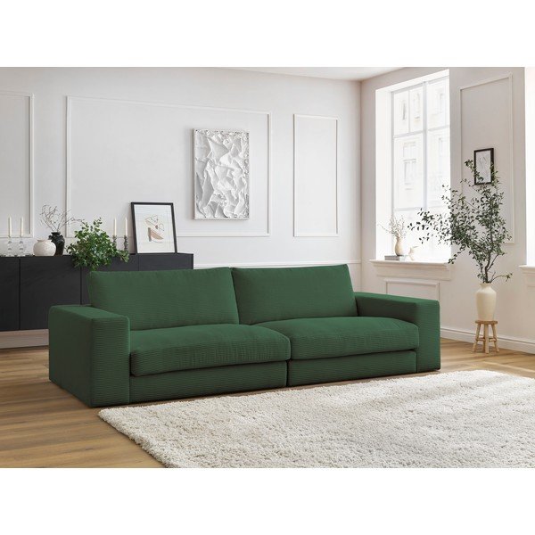 Tumši zaļš velveta dīvāns 274 cm Leonard – Bobochic Paris-image-1