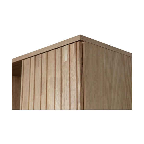 Dabīga toņa drēbju skapis ar ozolkoka imitāciju 60x210x42 cm Gravure – WOOOD-image-1