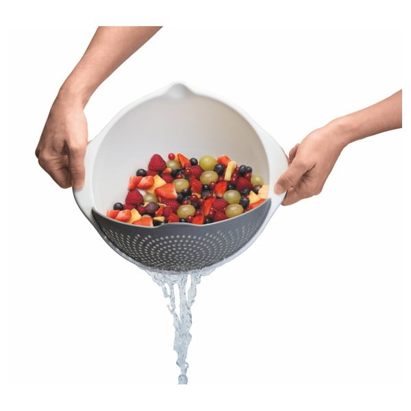 Balta bļoda ar sietu 2in1 Metaltex, Ø 28 cm-image-3