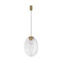 Misiņa krāsas tērauda LED piekaramā lampa ar stikla abažūru Shelina – Nova Luce