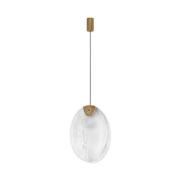 Misiņa krāsas tērauda LED piekaramā lampa ar stikla abažūru Shelina – Nova Luce