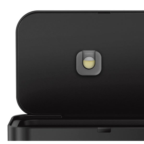 Matēti melna bezkontakta tērauda atkritumu tvertne 58 l – simplehuman-image-3