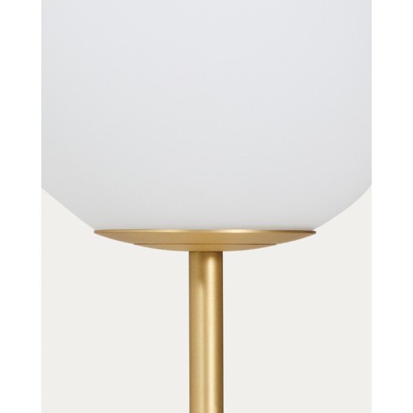 Balta/zelta krāsas stāvlampa ar stikla abažūru (augstums 155 cm) Brisia – Kave Home-image-2