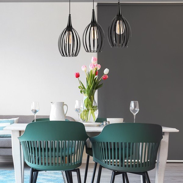 Melna piekaramā lampa ø 17,5 cm Vincent – LAMKUR-image-3