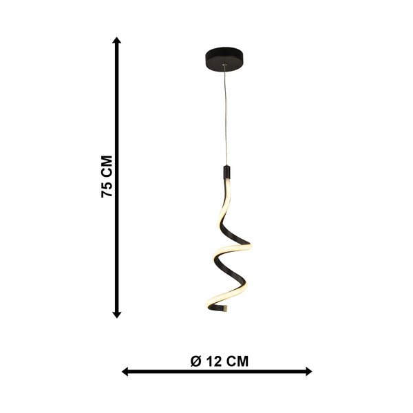 Melna metāla LED piekaramā lampa ø 12 cm Hilton – Squid Lighting-image-3