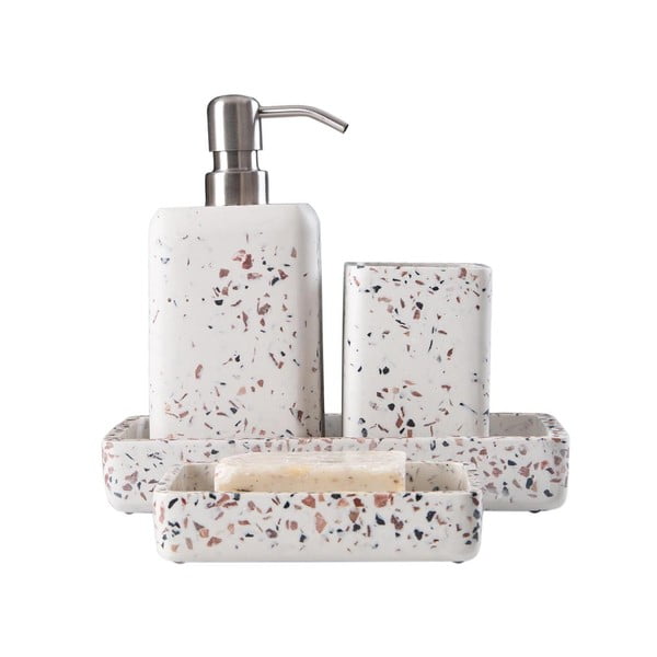 Baltu polirezīna vannas istabas piederumu komplekts Mozaik – Mioli Decor