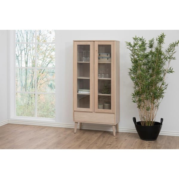 Dabīga toņa vitrīna ar ozolkoka imitāciju 80x178 cm Nagano – Actona-image-1