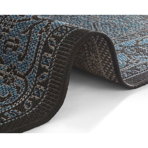 Melns/zils āra paklājs NORTHRUGS Anjara, 140 x 200 cm-image-3