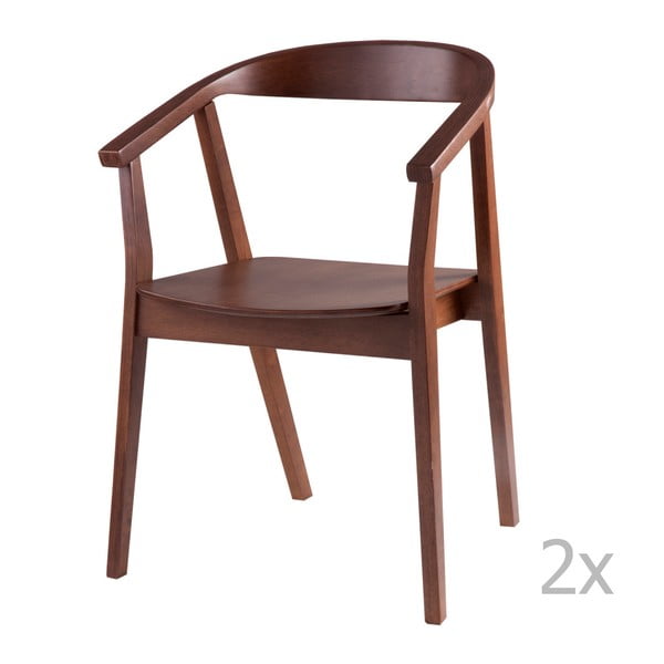2 ēdamistabas krēslu komplekts ar riekstkoka koka apdari un Sømcasa Donna apdari