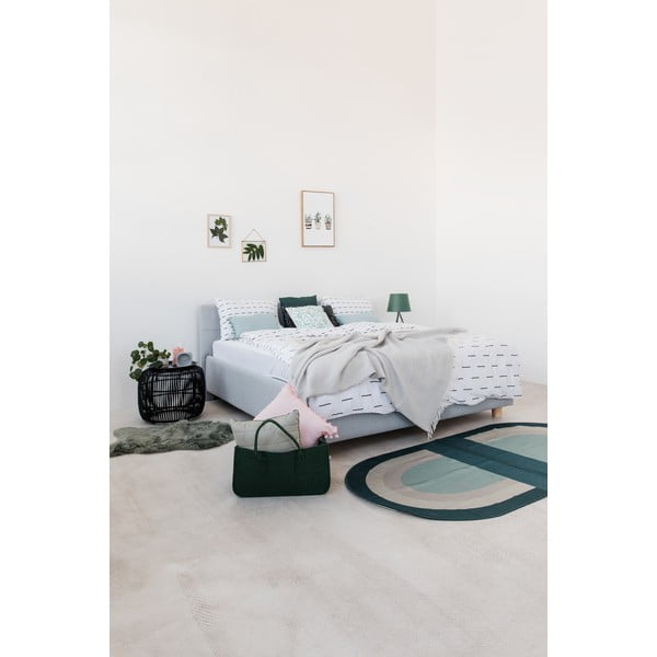 Gaiši zila divguļamā gulta ar glabāšanas vietu ProSpánek Leda, 180 x 200 cm-image-1