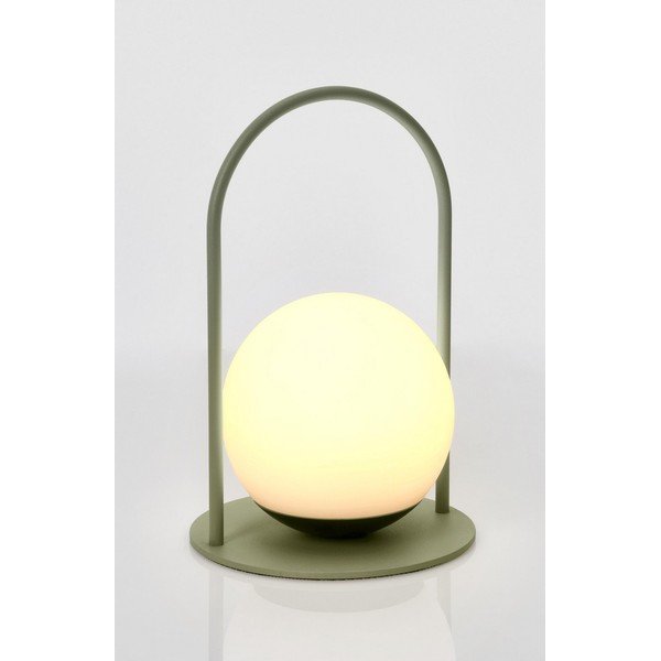 Zaļa LED galda lampa ar regulējamu spilgtumu ar plastmasas abažūru (augstums 21 cm) Pansy – Bizzotto-image-4