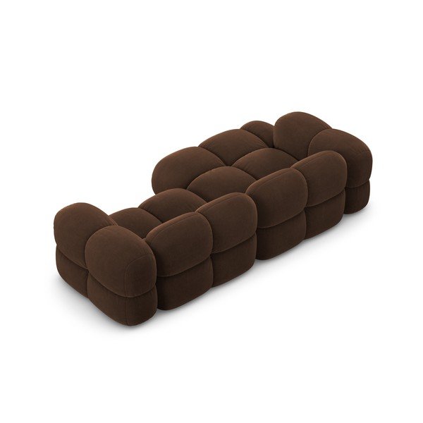 Tumši brūns samta stūra dīvāns (ar kreiso stūri/ar zvilni) Loretto – Cosmopolitan Design-image-4