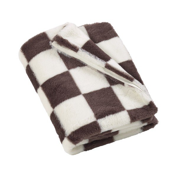 Balts/tumši brūns pleds 130x170 cm Cosy Soft Checkerboard – Catherine Lansfield