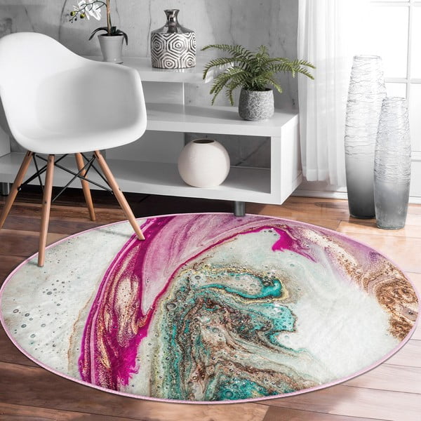 Mazgājams robotu putekļu sūcējiem piemērots apaļš paklājs ø 120 cm Comfort – Mila Home-image-1