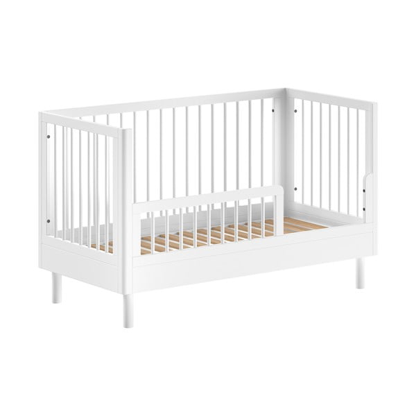 Balta dižskābarža masīvkoka bērnu gultiņa 70x140 cm Forrest – Vipack-image-2