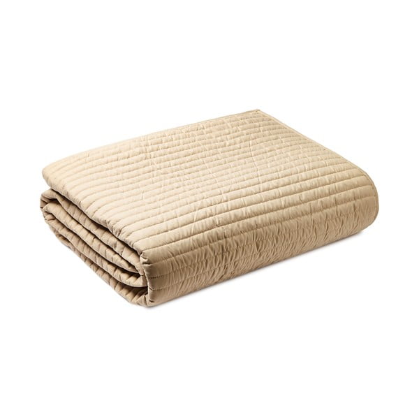 Bēšs stepēts gultas pārklājs divvietīgai gultai 220x230 cm – Bianca