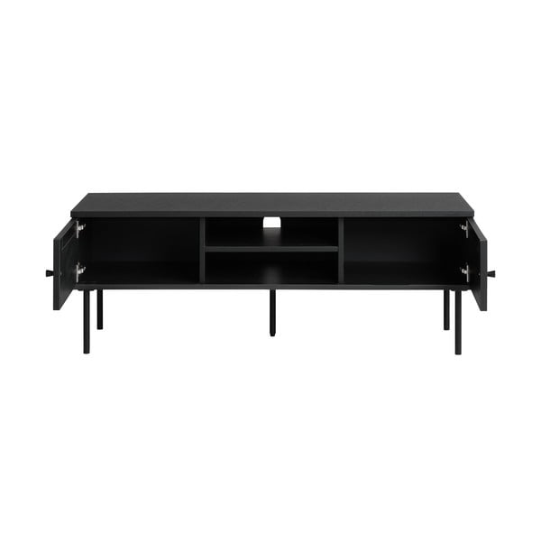 Melns TV galdiņš ar ozolkoka imitāciju 120x43 cm Pensacola – Unique Furniture-image-4