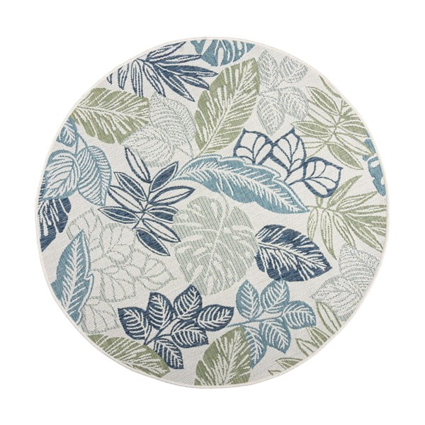 Zaļš/zils apaļš iekštelpu un āra paklājs ø 160 cm Bella Leaf – Flair Rugs