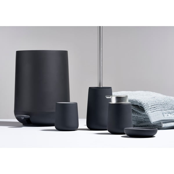 Melna plastmasas atkritumu tvertne ar pedāli 5 l Nova – Zone-image-3