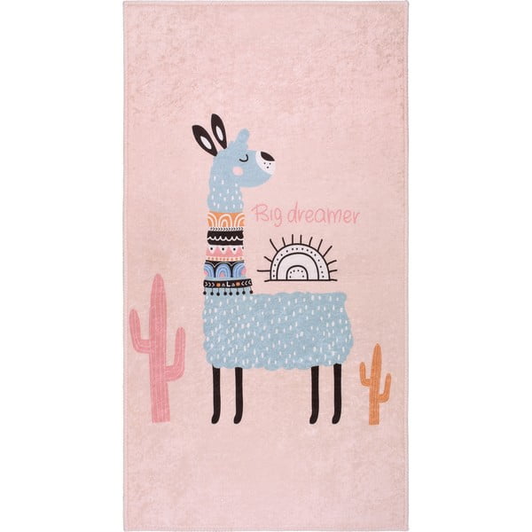 Rozā mazgājams bērnu paklājs 80x120 cm Big Dreamer Camel – Vitaus