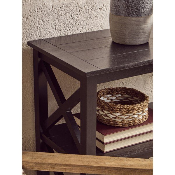 Melns priedes masīvkoka plaukts 40x81x81 cm Heritage – Premier Housewares-image-2