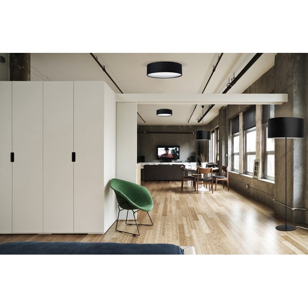 Melna griestu lampa Sotto Luce MIKA, ⌀ 40 cm-image-1