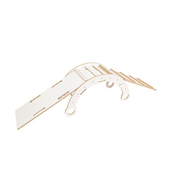 Baltas priedes masīvkoka šūpoles 39x75x38 cm Montessori – Meowbaby-image-2