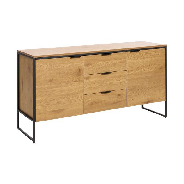 Dabīga toņa kumode ar ozolkoka imitāciju 155x81x45 cm Cesura – Unique Furniture-image-2