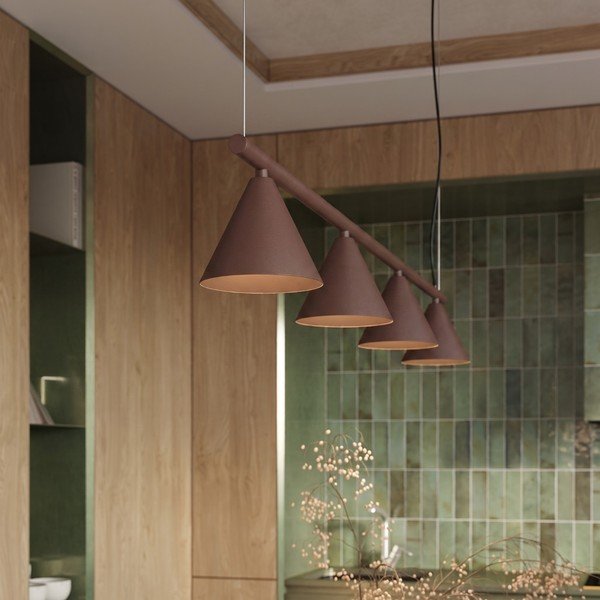 Brūna tērauda piekaramā lampa Zylo – Sollux-image-3