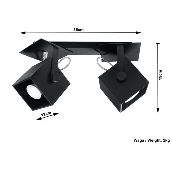 Melna griestu lampa Sollux Noe Dos-image-3