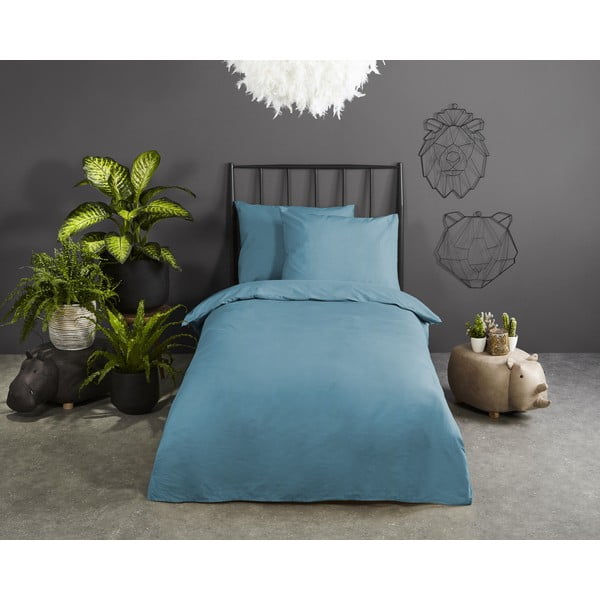 Kokvilnas bērnu gultas veļa vienvietīgai gultai 100x135 cm – Good Morning-image-1