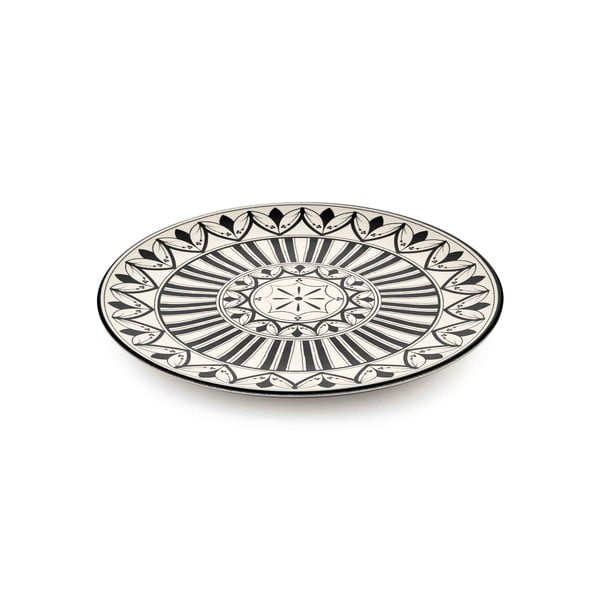 6 krēmkrāsas porcelāna pusdienu šķīvju komplekts ar melnu ornamentu Mia Maroc Tabak, ⌀ 26 cm-image-1